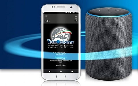 Alexa Amazon assistente vocale Tecnoalarm antifurto Monza Milano